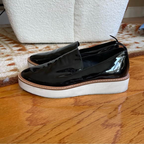 Vince Patent Leather Platform Loafers in Black SIZE 6 - Picture 6 of 8